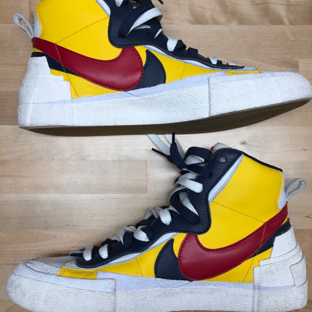 Nike Blazers Sacai Maize Navy Size 10.5 - Picture 3 of 8